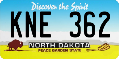 ND license plate KNE362