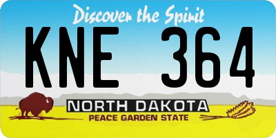 ND license plate KNE364