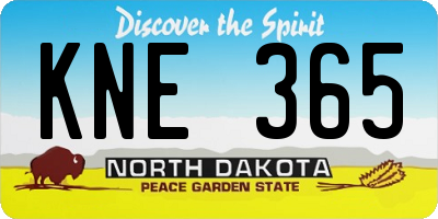 ND license plate KNE365