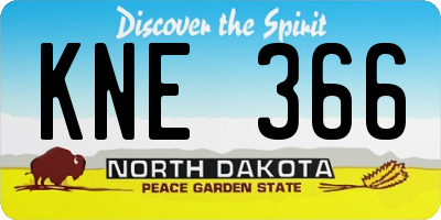 ND license plate KNE366