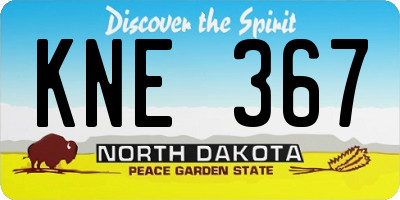 ND license plate KNE367