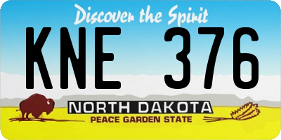 ND license plate KNE376