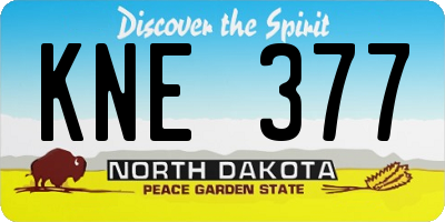 ND license plate KNE377