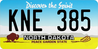 ND license plate KNE385