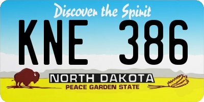 ND license plate KNE386