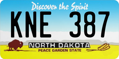 ND license plate KNE387