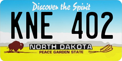 ND license plate KNE402