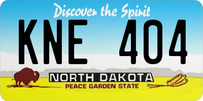ND license plate KNE404