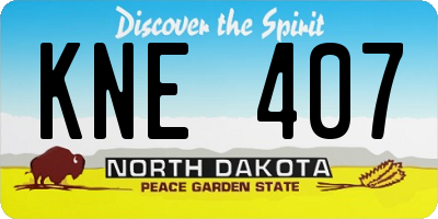 ND license plate KNE407