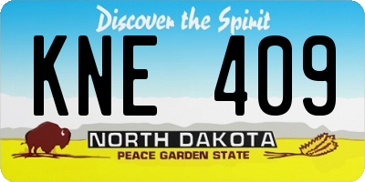 ND license plate KNE409