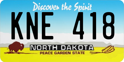 ND license plate KNE418