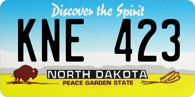 ND license plate KNE423