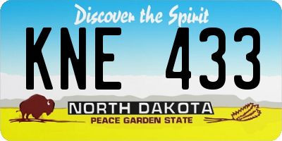 ND license plate KNE433