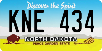 ND license plate KNE434