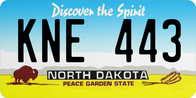 ND license plate KNE443