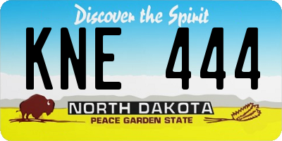 ND license plate KNE444