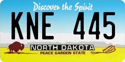 ND license plate KNE445