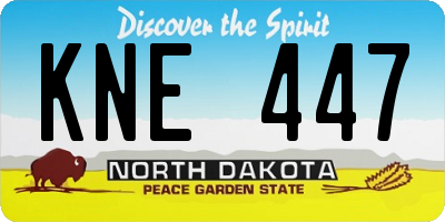 ND license plate KNE447