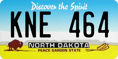 ND license plate KNE464