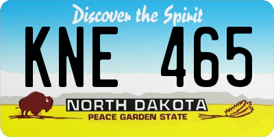 ND license plate KNE465