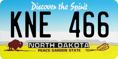 ND license plate KNE466