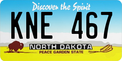 ND license plate KNE467
