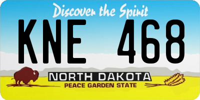 ND license plate KNE468