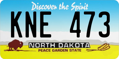 ND license plate KNE473