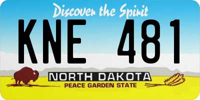 ND license plate KNE481
