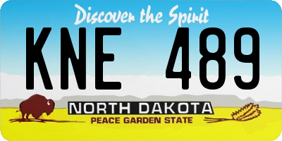 ND license plate KNE489