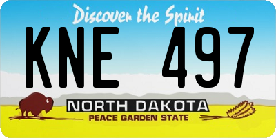 ND license plate KNE497