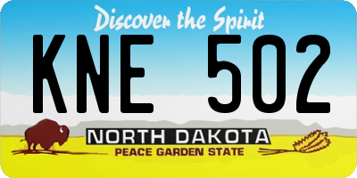 ND license plate KNE502