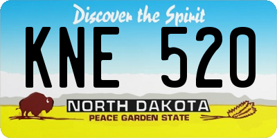 ND license plate KNE520