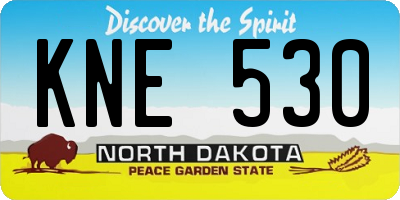 ND license plate KNE530