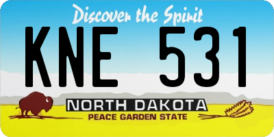 ND license plate KNE531