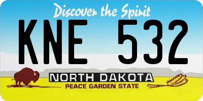 ND license plate KNE532