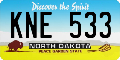 ND license plate KNE533