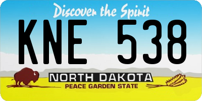 ND license plate KNE538