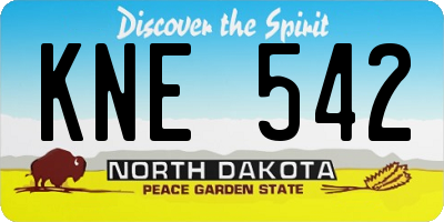 ND license plate KNE542