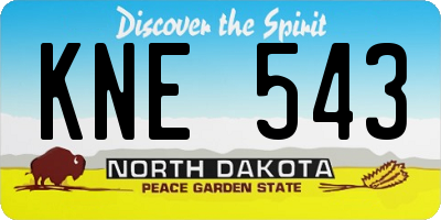 ND license plate KNE543
