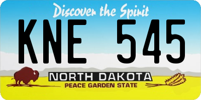 ND license plate KNE545