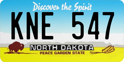 ND license plate KNE547