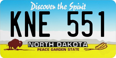 ND license plate KNE551