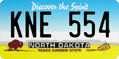 ND license plate KNE554