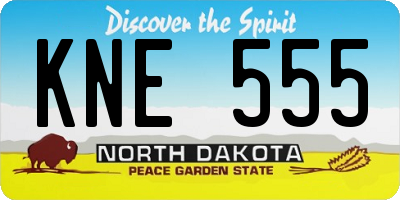 ND license plate KNE555
