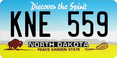 ND license plate KNE559