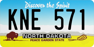 ND license plate KNE571