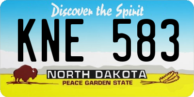ND license plate KNE583