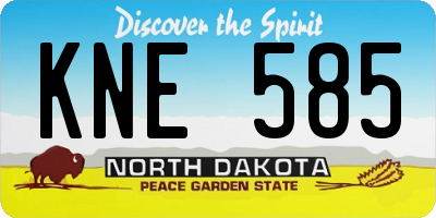ND license plate KNE585
