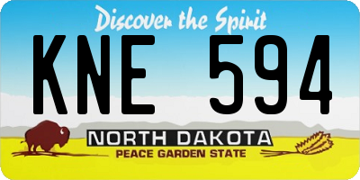 ND license plate KNE594